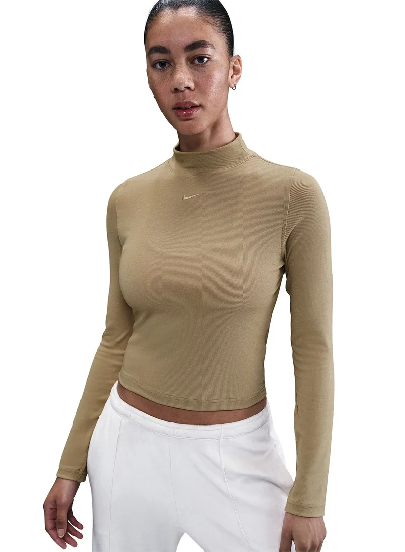 Nike Essential Rib Mock Neck Top