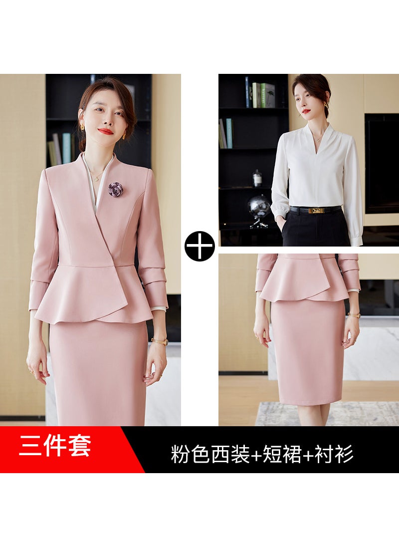 Generic Fashionable Design Sensibility High-End Beauty Therapist Workwear Womens Autumn/Winter New Arrival Jewelry Store Professional S Black suit  - Image 2