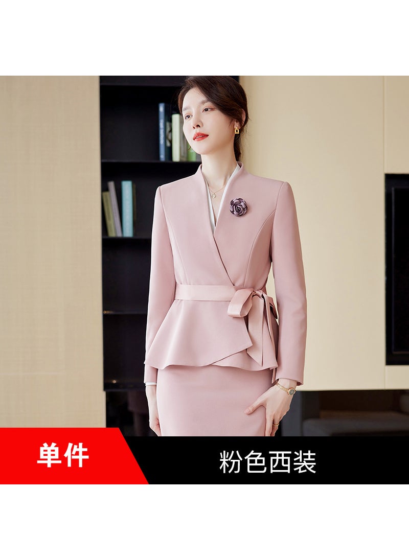 Generic Fashionable Design Sensibility High-End Beauty Therapist Workwear Womens Autumn/Winter New Arrival Jewelry Store Professional S Black suit  - Image 4