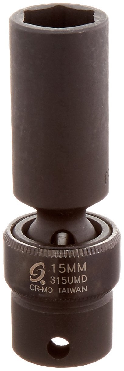 SUNEX TOOLS 315umd 3/8-Inch Drive 15-Mm Deep Universal Impact Socket - Image 1