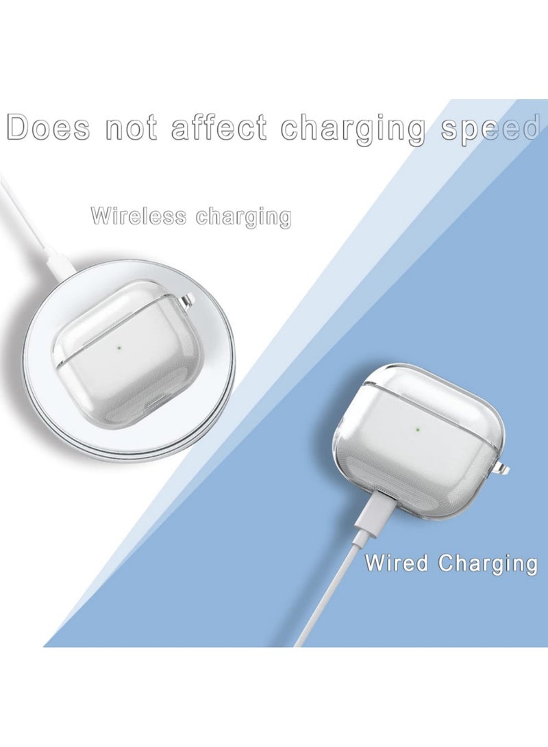 Aookay Clear Case for AirPods Pro 3/AirPods Pro 3th Generation, Soft TPU Clear AirPods Pro 3 Case Shockproof Protective Cover for AirPods Pro 3th Generation Case Accessories with Keychain (Transparent) - Image 2