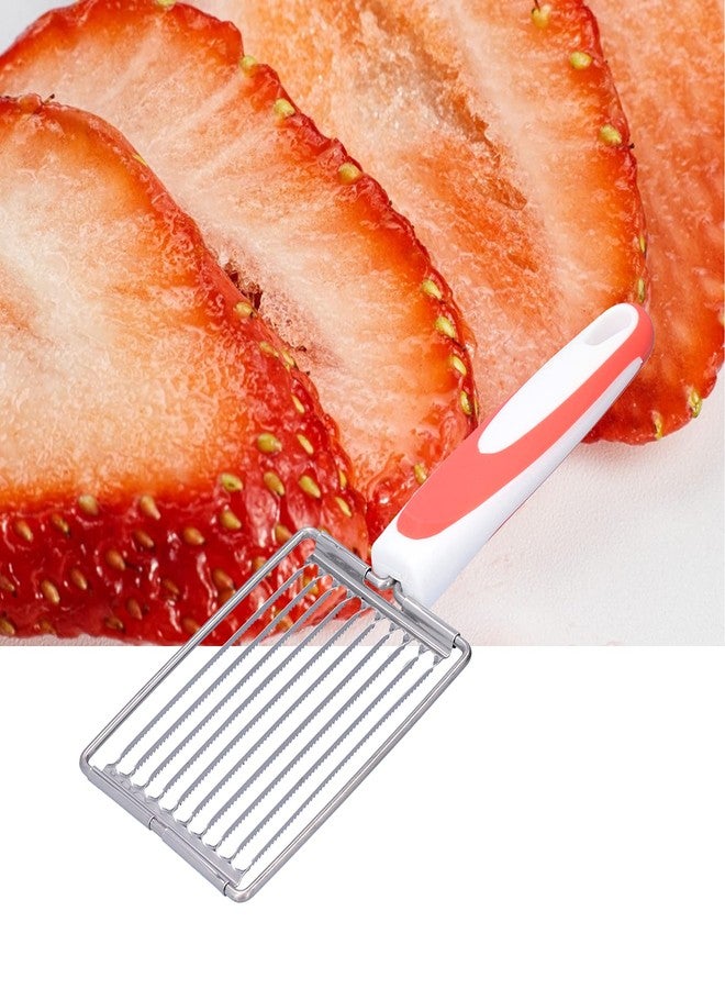 BORDSTRACT Stainless Tomato Slicers, 24.5 * 8cm Fruits Cutter with Non-Slip Handle, Luncheon Meat Cutter for Canned Meat Cheese Sushi Cherry(Orange) - Image 2