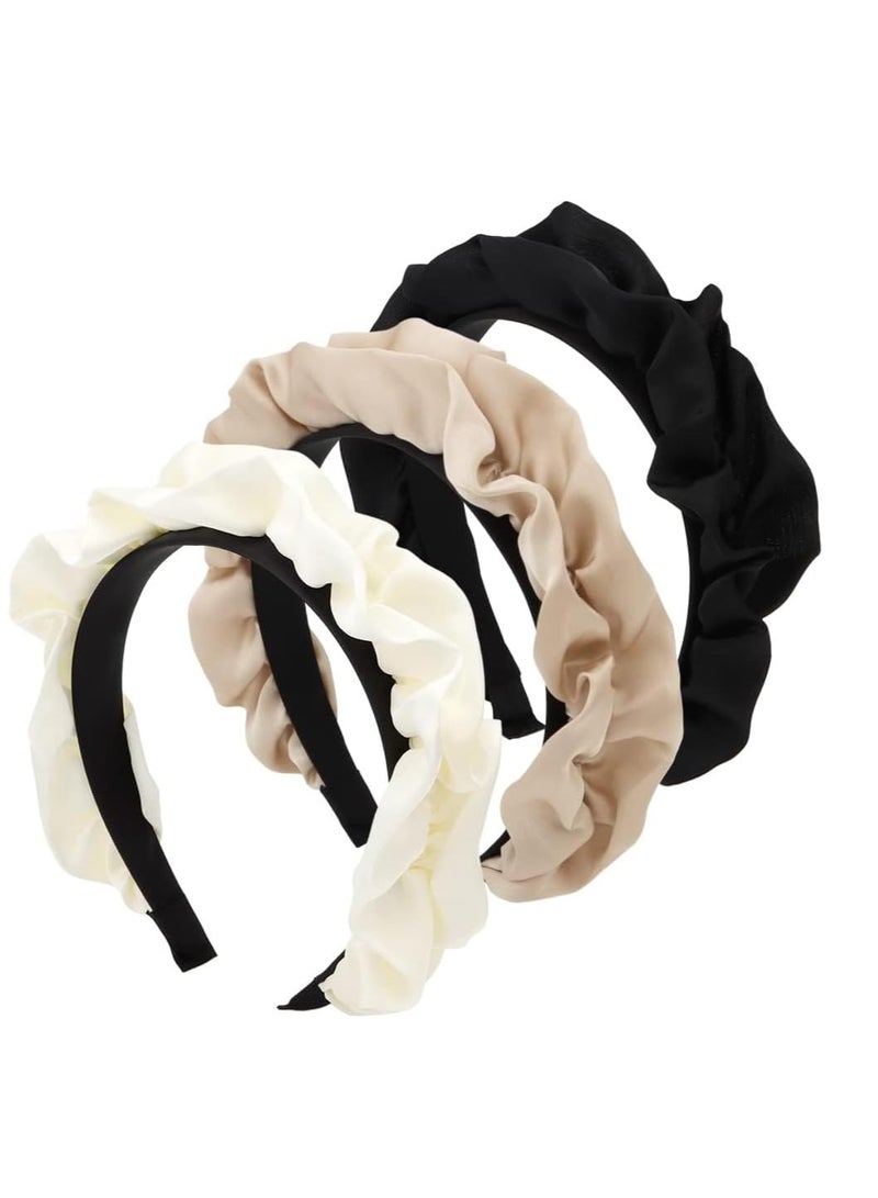 SYOSI Head Bands for Women's Hair 3 Pcs Womens Headbands Silk Headband Non Slip Fashion Hair Bands Dressy Head Bands for women Girls - Image 1