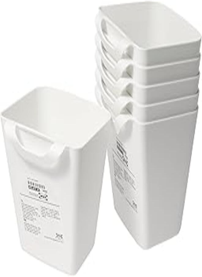 Ikea - Ikea SUNNERSTA Kitchen Hanging Containers, White, 12 x 11 x 13 cm, 750 ml, Plastic, 503.037.35 - Set of 6 - Image 1