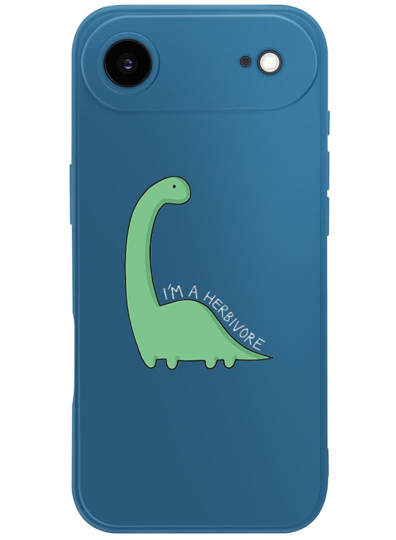 Theodor Protective Slim Fit Case Liquid Silicone Cover with Full Body Protection Anti-Scratch Shockproof Case For Apple iPhone 17 Air (Blue) Dino - White - Image 1