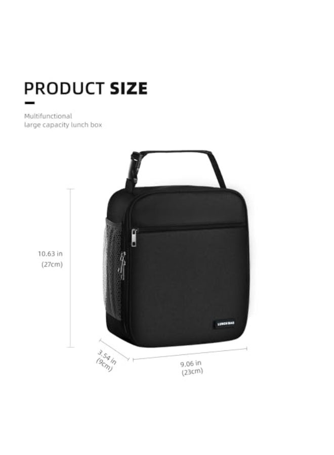 NIBEMINENT Lunch box Lunch bag for men women Insulated Lunchbox Lunch bags for Work Picnic Travel (Black) - Image 2