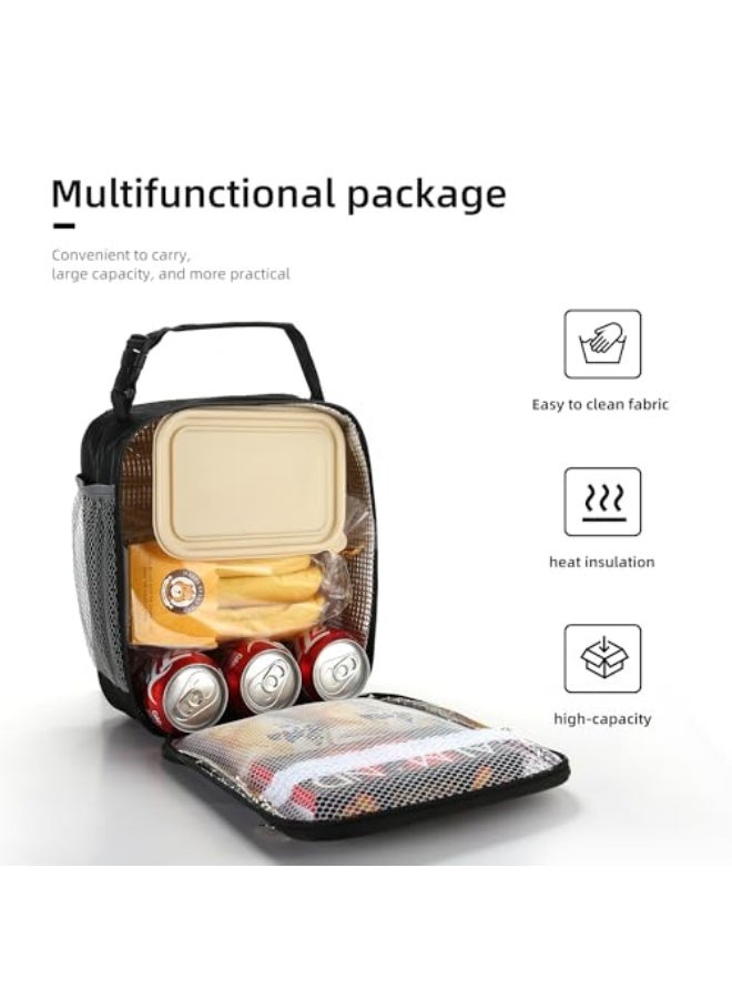 NIBEMINENT Lunch box Lunch bag for men women Insulated Lunchbox Lunch bags for Work Picnic Travel (Black) - Image 4