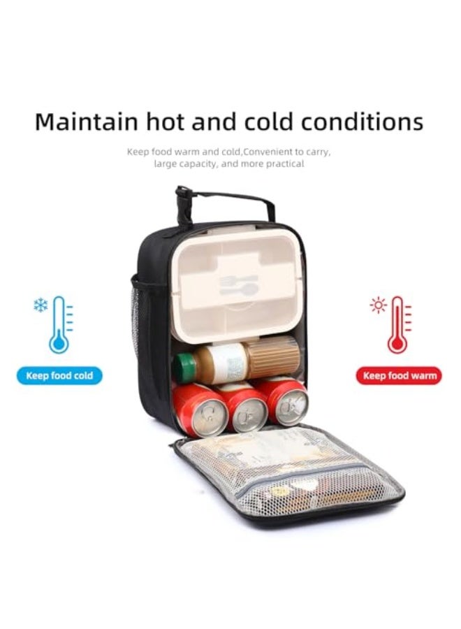 NIBEMINENT Lunch box Lunch bag for men women Insulated Lunchbox Lunch bags for Work Picnic Travel (Black) - Image 5