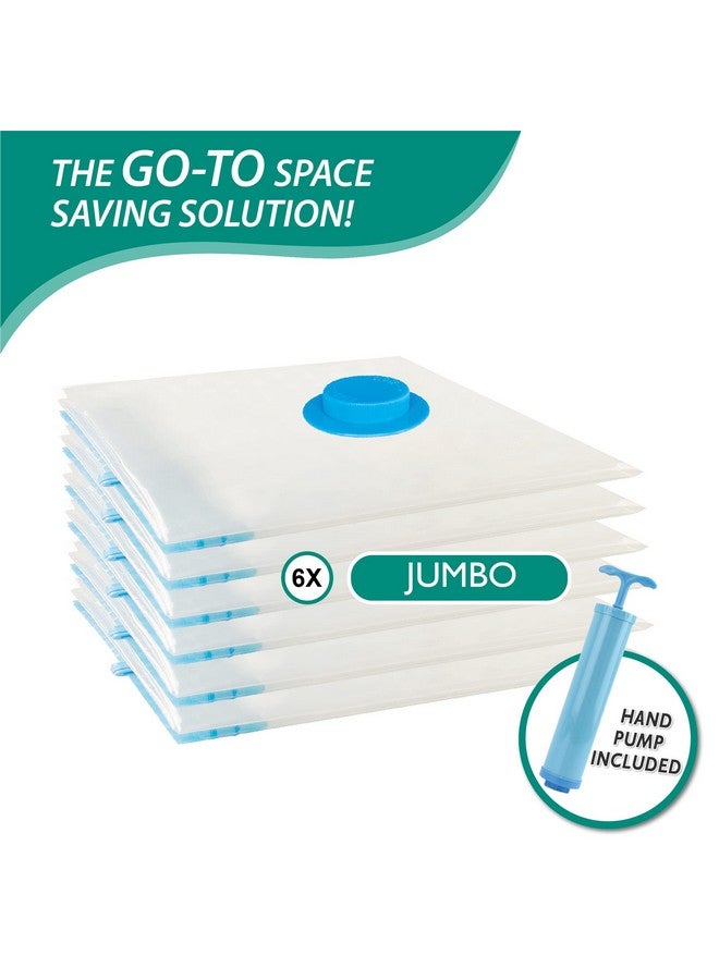 Cozy Essential 6 Jumbo Vacuum Storage Bags, Space Saver Bags Compression Storage Bags for Comforters and Blankets, Vacuum Sealer Bags for Clothes Storage, Hand Pump Included - Image 4