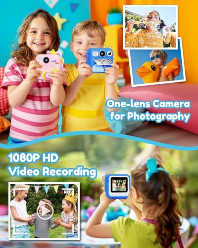 KOKODI Kids Camera Instant Print, Toddler Cameras Christmas Birthday Gifts for Boys Age 3-12, Digital Video Instant Printer Camera for Kids, Toys for Ages 5-7 Boys (Blue) - Image 5