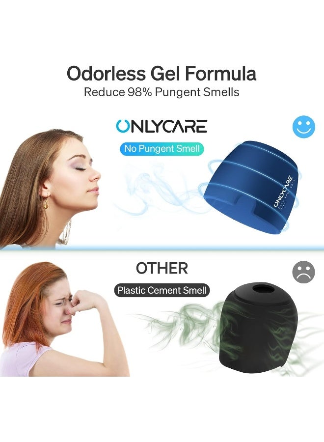 ONLYCARE Migraine Relief Cap, Upgraded Odorless Migraine Ice Head Wrap, Headache Relief Hat For Migraine, Blue - Image 3