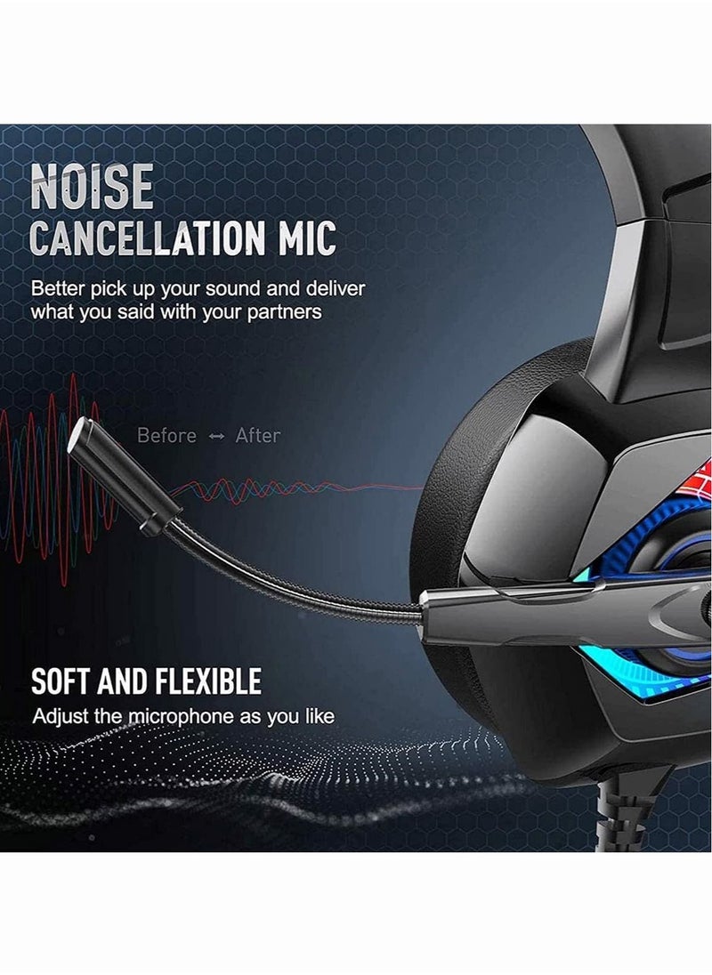 Generic - PS4 Gaming Headset with Mic,7.1 Surround Sound & Blue Light,with Noise Canceling for PS4, PC, Mac, weidi gaming - Image 1