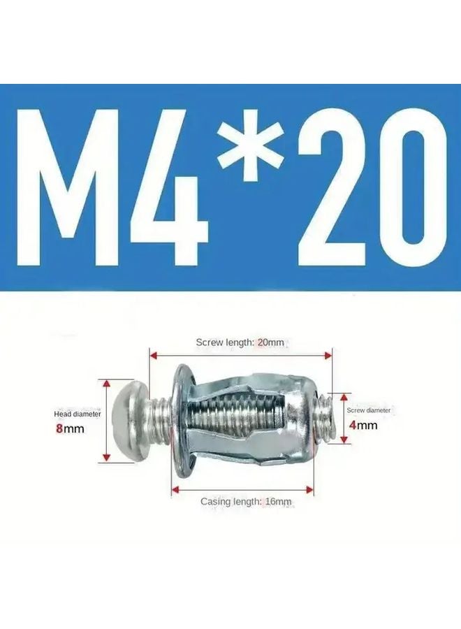 50Pcs M4 x 20 Stainless Steel Jack Nuts Hollow Wall Fixing Kit For Home Improvement - Image 1