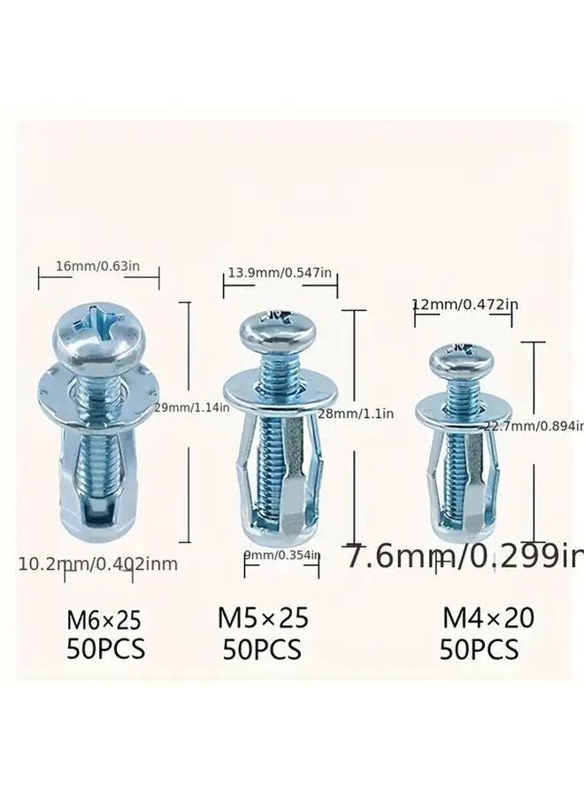 50Pcs M4 x 20 Stainless Steel Jack Nuts Hollow Wall Fixing Kit For Home Improvement - Image 5