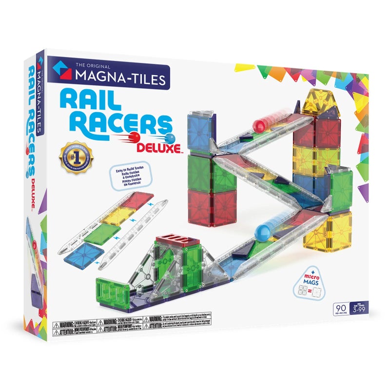 MAGNA-TILES Rail Racers Deluxe 90 Piece Set - Image 1