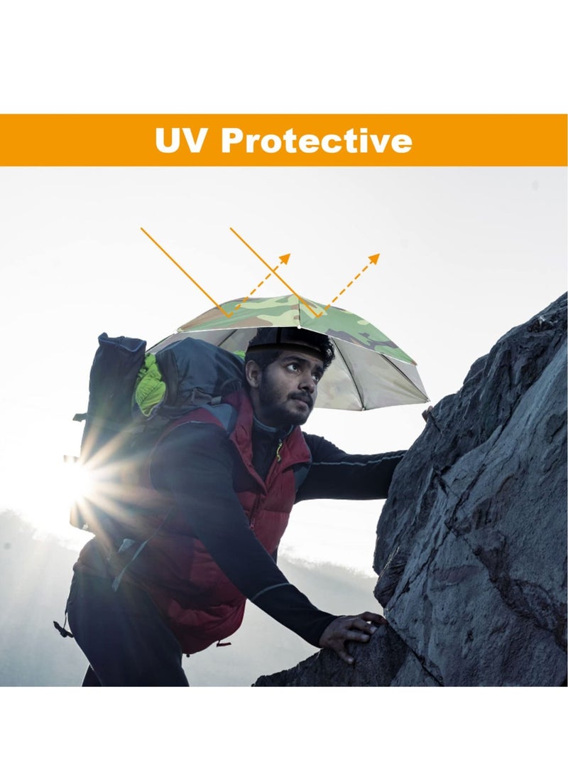 Generic Umbrella Hat 65cm Sunscreen Windproof Hands Free Head Umbrella Cap UV Protection Umbrella Hats Head Mounted Umbrella Top Folding Hat Umbrella for Fishing Beach Outdoor Golf Sunshade - Image 5