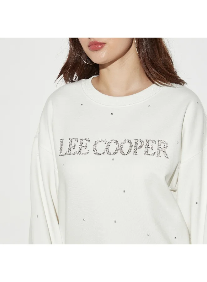 Lee Cooper Lee Cooper Stud Embellished Sweatshirt with Long Sleeves