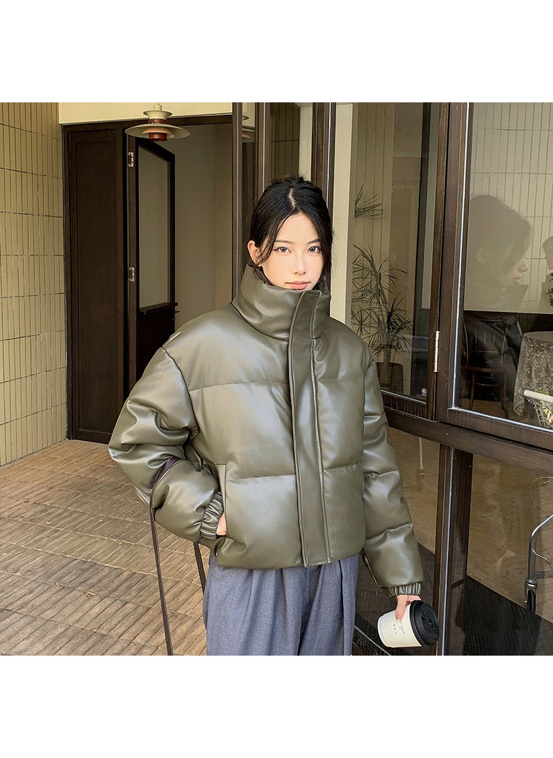 Generic - 2024 Womens Short Puffer Jacket Brown - Image 1