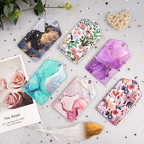 Coco Rossi (Set of 2) Luggage Tag Leather Privacy Cover ID Label Address Card with Stainless Steel Loop, Travel Bag Tags Suitcase Labels,Purple Marble - Image 5