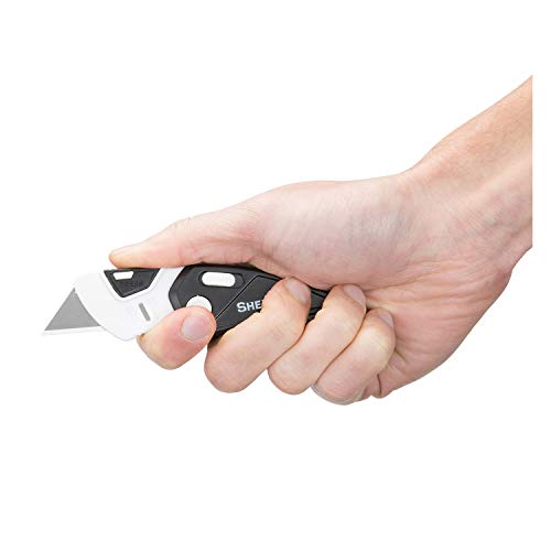Sheffield 1282 Gadget Folding Lock Back Utility Knife, Compact Box Cutter with Lock Back Release and Quick-Change Mechanism, Heavy Duty Cardboard Cutter - Image 4
