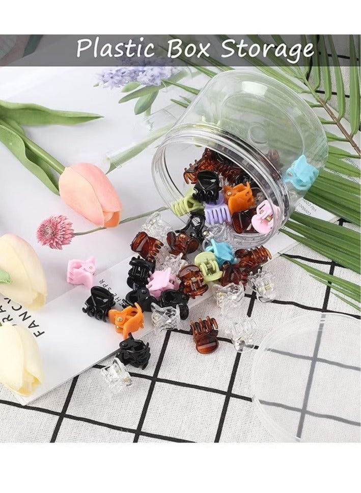 48pcs Mini Hair Claw Clips for Women Girls, Small Tiny Hair Clips Claws Little Plastic Jaw Clamps Clips with Transparent Box - Image 3
