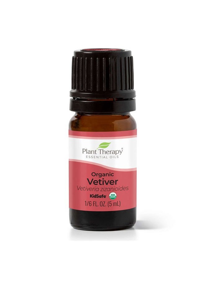Plant Therapy Vetiver Organic Essential Oil 5 mL (1/6 oz) Pure, Undiluted, Therapeutic Grade  - Image 1