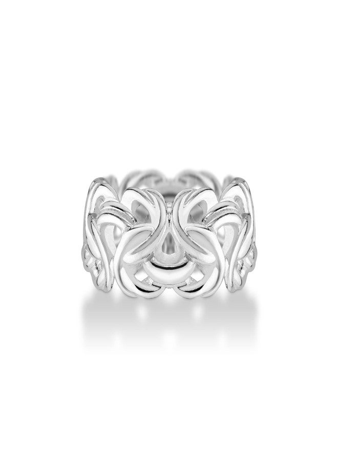 Miabella 925 Sterling Silver Italian 7mm Byzantine Band Ring for Women Made in Italy (8) - Image 2
