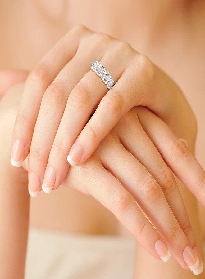 Miabella 925 Sterling Silver Italian 7mm Byzantine Band Ring for Women Made in Italy (8) - Image 3