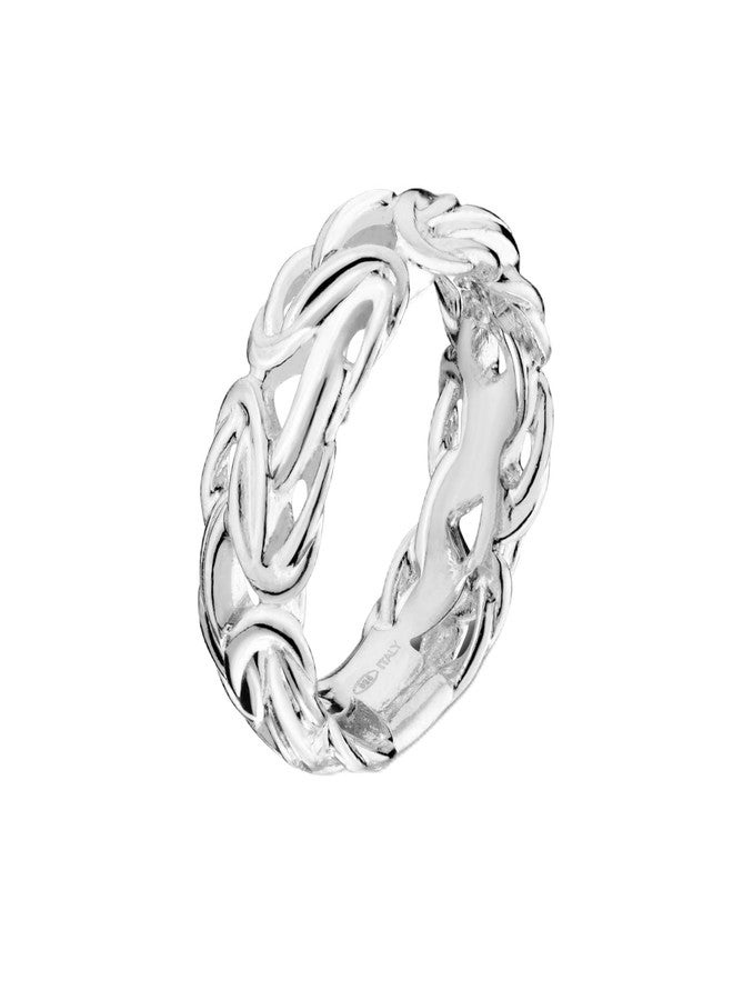 Miabella 925 Sterling Silver Italian 7mm Byzantine Band Ring for Women Made in Italy (8) - Image 1