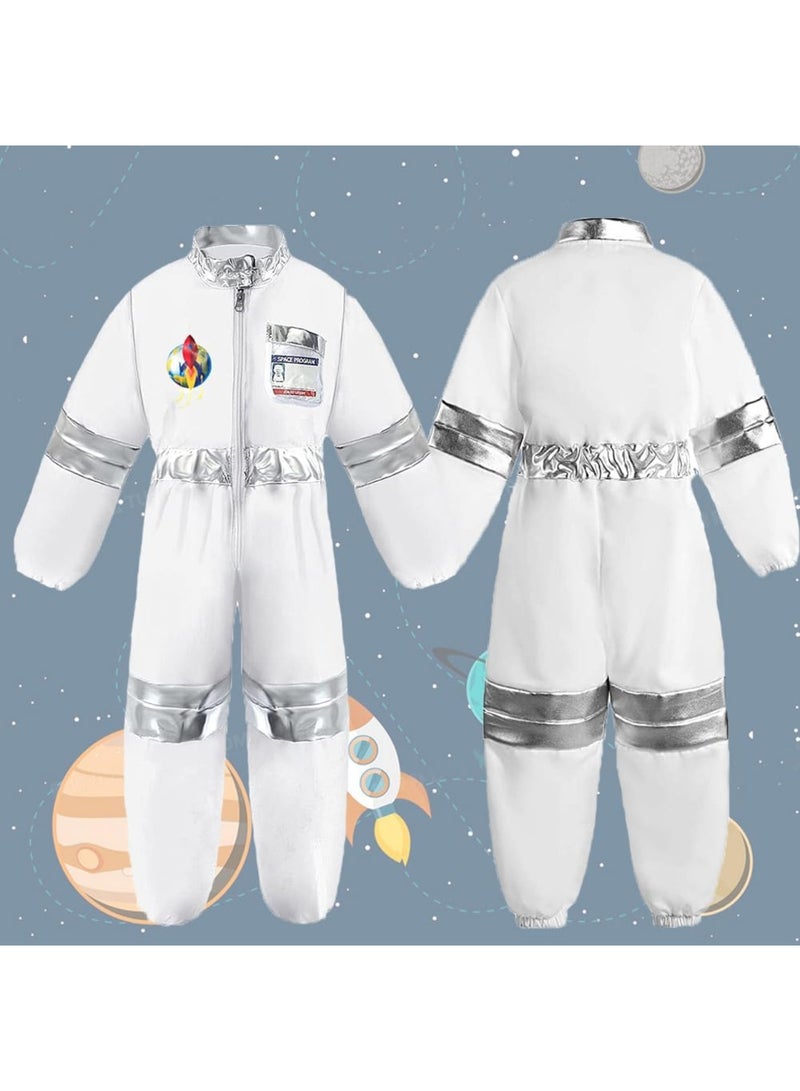 YelaJoy Astronaut Costume for Kids Space Jumpsuit with Astronaut Helmet Gloves Name card,Spaceman Pretend Role Play Dress Up - Image 5
