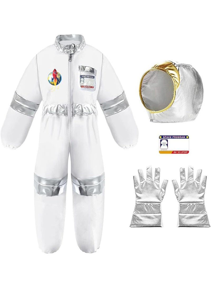 YelaJoy Astronaut Costume for Kids Space Jumpsuit with Astronaut Helmet Gloves Name card,Spaceman Pretend Role Play Dress Up - Image 1