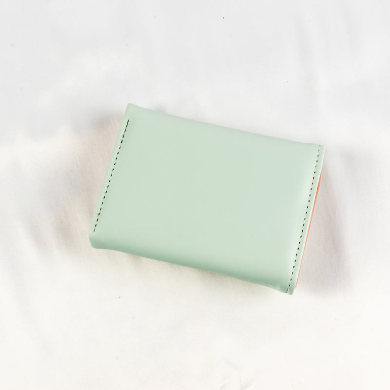 Leather Flip Wallet & Card Holder with Multiple Pockets - Green - Image 2