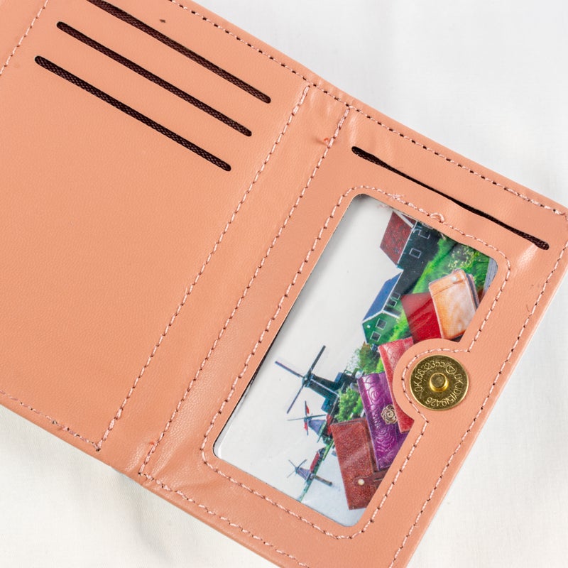 Leather Flip Wallet & Card Holder with Multiple Pockets - Green - Image 4