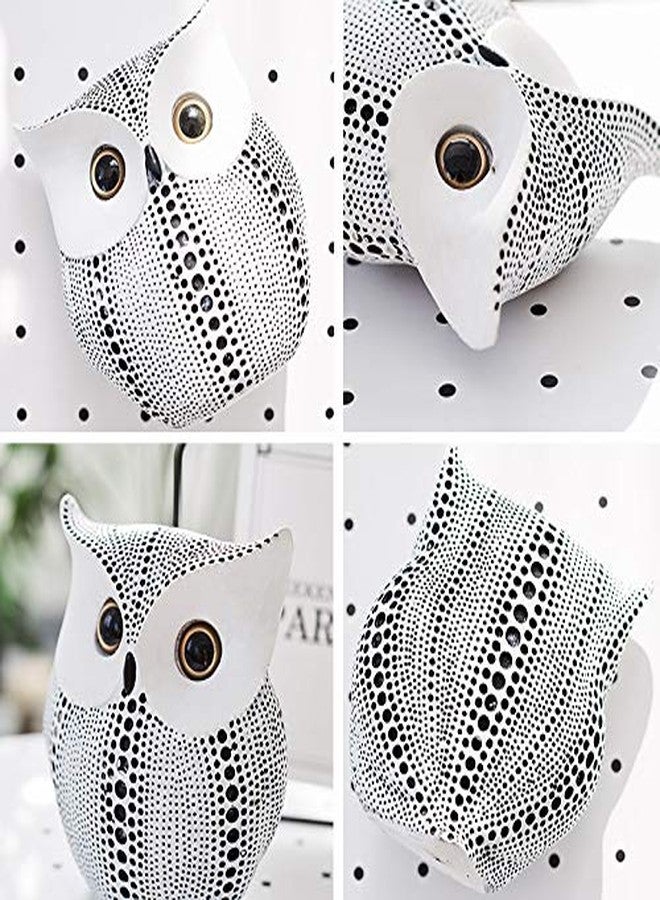 Asng Owl Decor Statue Sculpture for Home, Office, Bookshelf,TV Stand Decoration Resin Animal Sculpture Minimalist Style Crafts Gift for Friend or Family, Animal Lovers (White) - Image 2