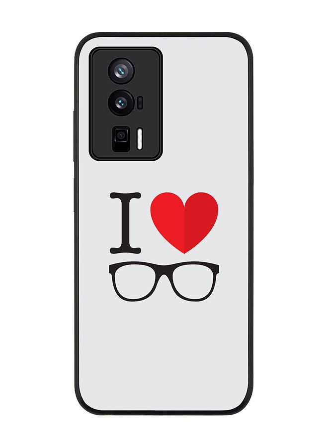 Stylizedd Rugged Black edge case for Xiaomi Poco F5 Pro 5G / Xiaomi Redmi K60 / Xiaomi Redmi K60 Pro Slim fit Soft Case Flexible Rubber Edges Anti Drop TPU Gel Thin Cover - I Love Glasses - Image 1