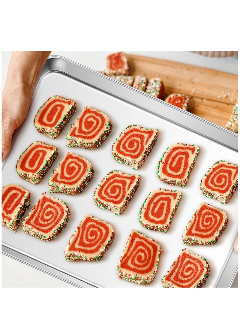 SYOSI - Toaster Oven Pans, 9.3'' x 7'' x 1'' Stainless Steel Compact Toaster Oven Tray Ovenware, Heavy Duty and Rust Free, Superior Mirror Finish Easy Clean, Dishwasher Safe, 2 PCS - Image 1
