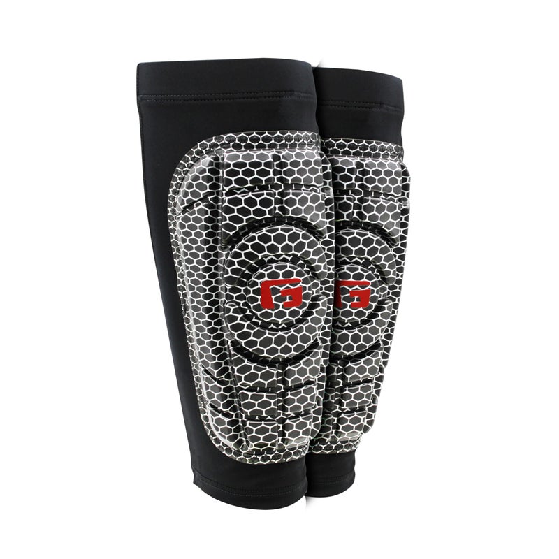 G-Form Pro-S Compact Soccer Shin Guards - Football Shin Guards - Hex Silver/Black, Adult Medium - Image 2