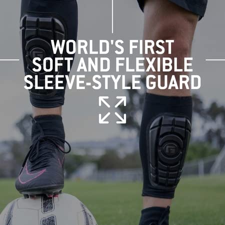 G-Form Pro-S Compact Soccer Shin Guards - Football Shin Guards - Hex Silver/Black, Adult Medium - Image 3