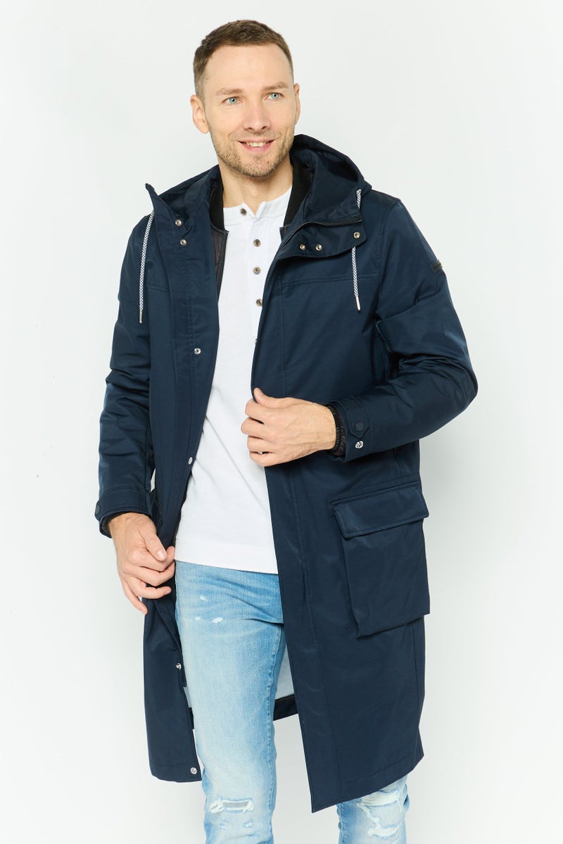 Armani Exchange Men Solid Hooded Jacket, Navy  - Image 1