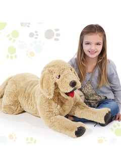 Geosar Dog Stuffed Animals Fluffy Labrador Stuffed Dog Hugging Toy Big Cuddly Plush Body Pillow For Kids Boys Girls Birthday Party Thanksgiving Xmas Gifts Gold (70 Cm/ 27.5 Inch)  - Image 1