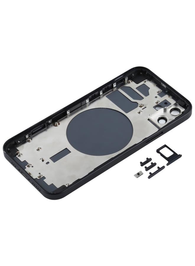 إيروريكس غطاء خلفي مع درج بطاقة SIM ومفاتيح جانبية وعدسة كاميرا لهاتف iPhone 12 (أسود) - Image 3