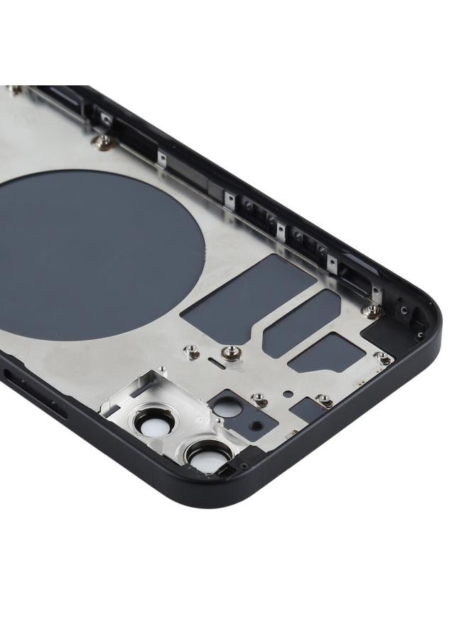 إيروريكس غطاء خلفي مع درج بطاقة SIM ومفاتيح جانبية وعدسة كاميرا لهاتف iPhone 12 (أسود) - Image 4