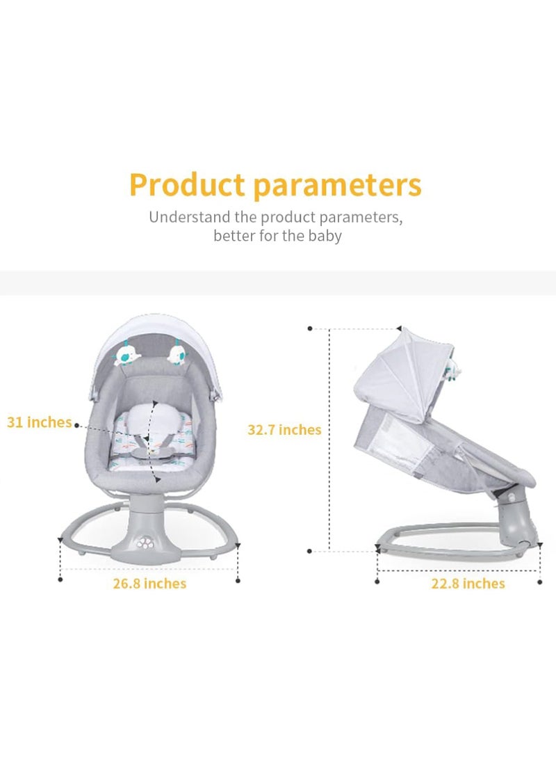 Rock Pow 3-in-1 Baby Swing For Infants Rocking Chair With Remote Control, Adjustable Backrest Bouncer Electric - Image 3