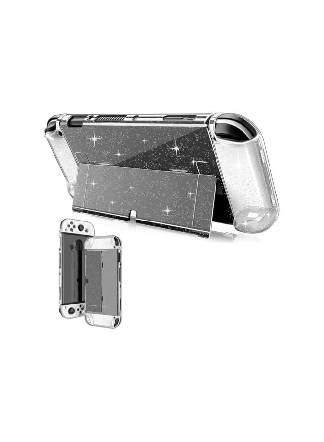 بروماس حافظة لجهاز نينتندو سويتش، غطاء لجهاز نينتندو سويتش OLED 2021، حافظة واقية شفافة لجهاز سويتش OLED ووحدة التحكم جوي كون، ليس من السهل أن تسقط - لامع - Image 1