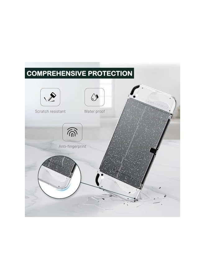 بروماس حافظة لجهاز نينتندو سويتش، غطاء لجهاز نينتندو سويتش OLED 2021، حافظة واقية شفافة لجهاز سويتش OLED ووحدة التحكم جوي كون، ليس من السهل أن تسقط - لامع - Image 4