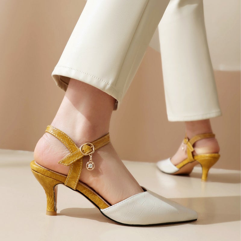 2024 Spring New Elegant High-Heeled Women'S Shoes 40-43 Empty Pointed Fashion Buckle Sandals - Image 4