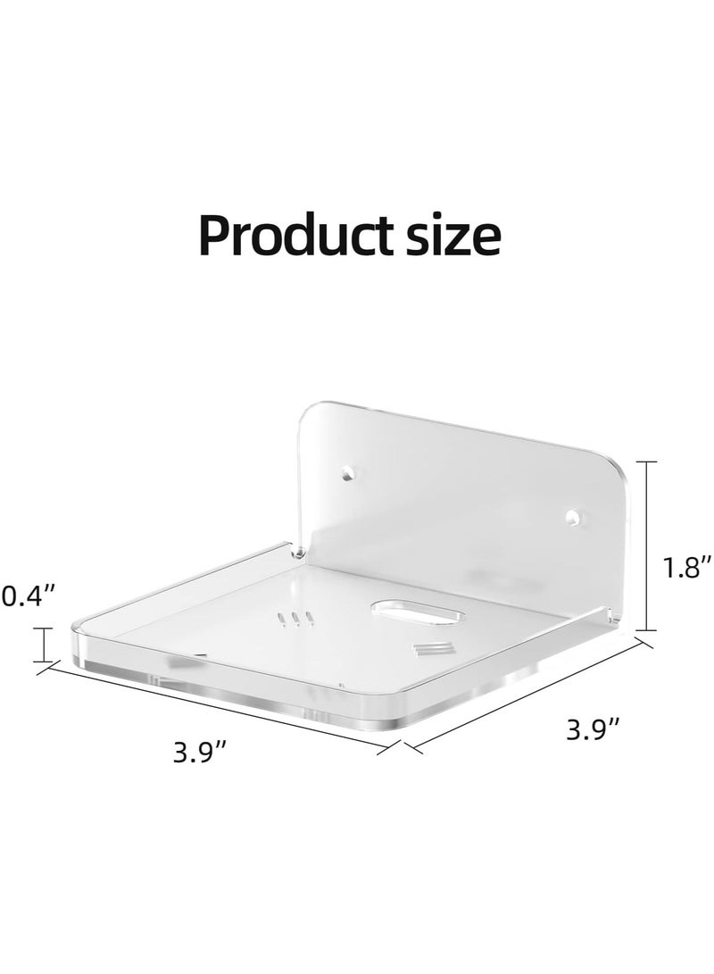 SOLARAE Clear Acrylic Floating Shelf, Adhesive Wall Shelf Security Camera Small Items Mini Shelf for Living Room, Bathroom, Bedroom (Adhesive & Drilling), 2 Pcs - Image 5