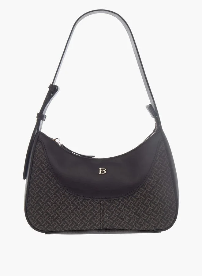 Flora Bella By Shoexpress Women Monogram Print Shoulder Bag with Adjustable Handle