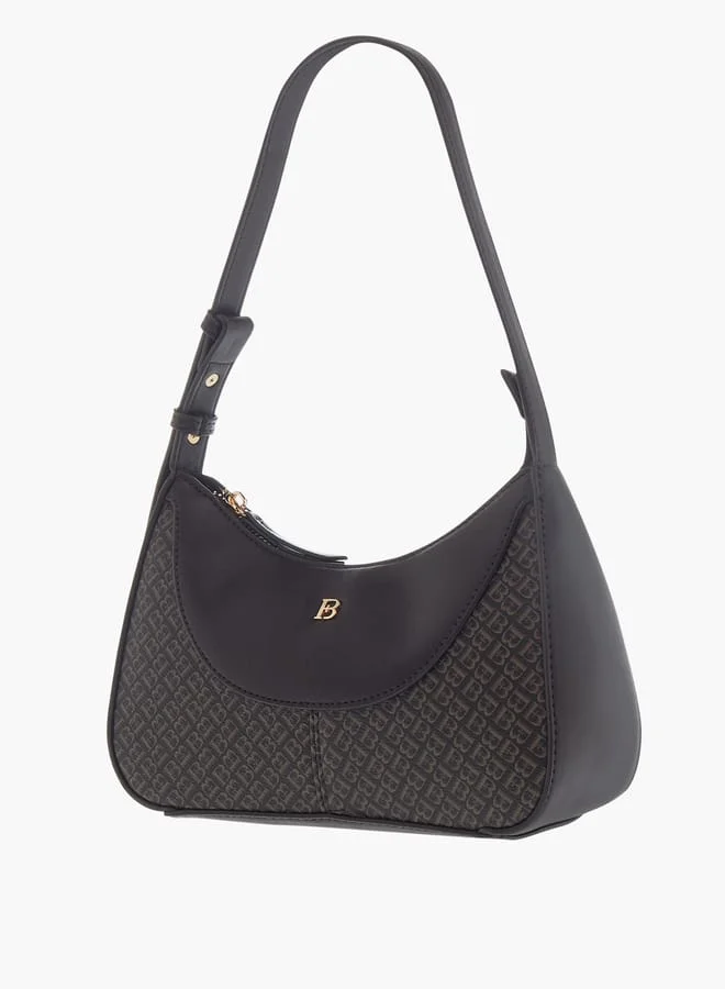 Flora Bella By Shoexpress Women Monogram Print Shoulder Bag with Adjustable Handle