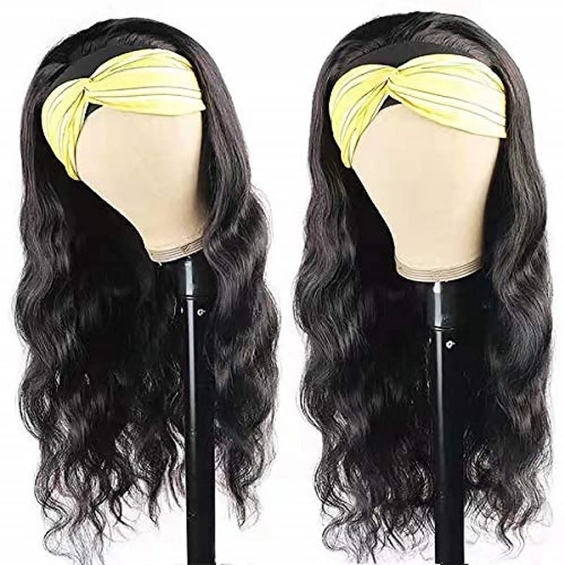 higher Headband Wig Human Hair Body Wave 16 Inch Glueless None Lace Front Wig Brazilian Virgin Hair Wear and Go Wigs for Black Women 150% Density Wigs Natural Black Color - Image 3